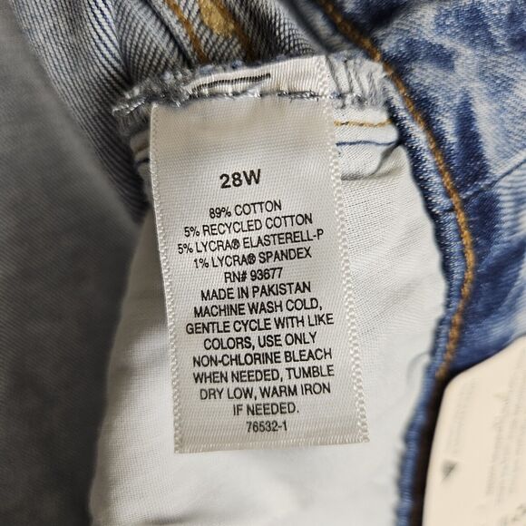 A.N.A Curvy High Rise Distressed Straight Jeans Plus Size 28W Stretch Denim Blue - Picture 12 of 13